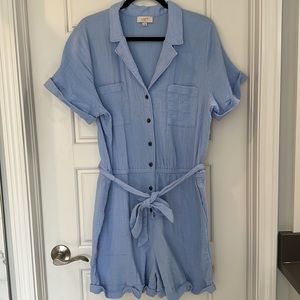 LOFT Ruffled Cotton Romper